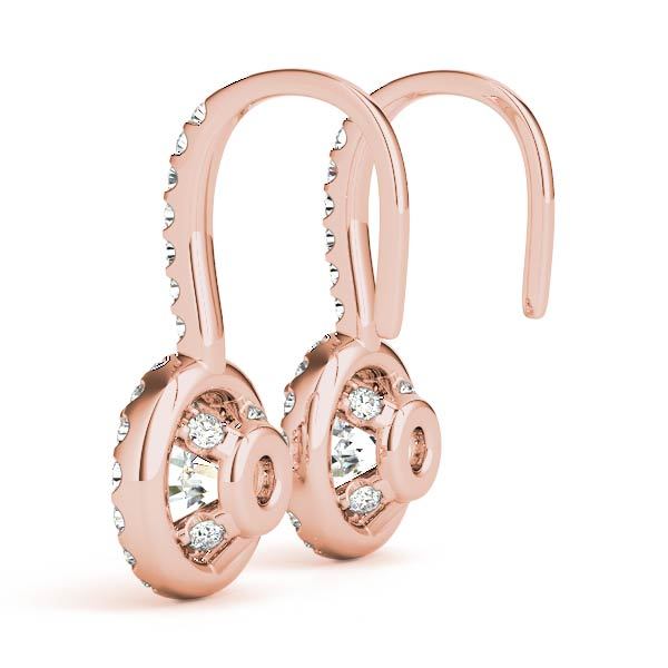 14K Rose Gold Diamond Halo Statement Earrings