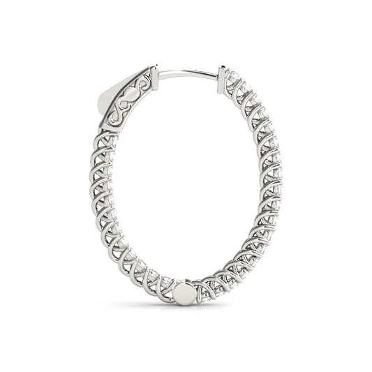 1.2"" Diamond Inside Out Hoop Earrings