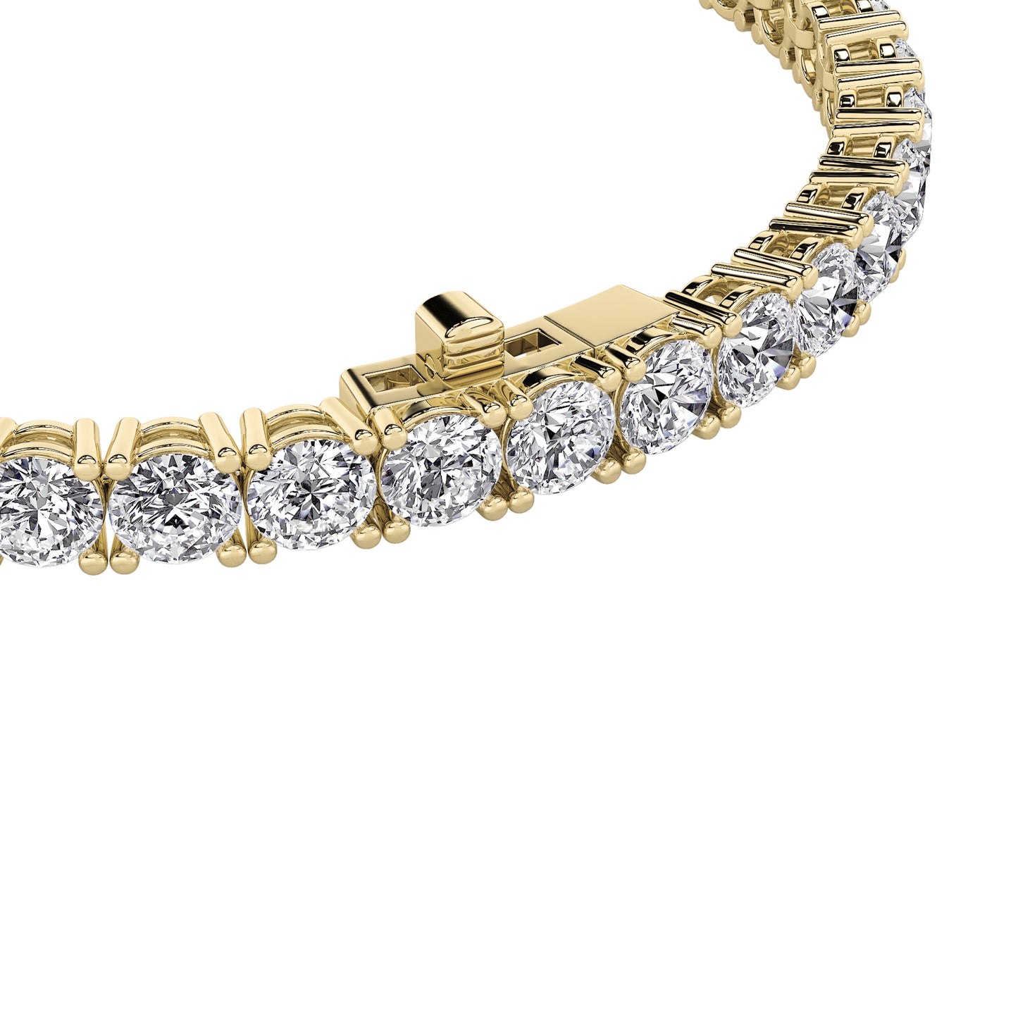 10Cttw Round Shaped Lab Grown Diamond (F/VS) Tennis Bracelet in 14K Gold
