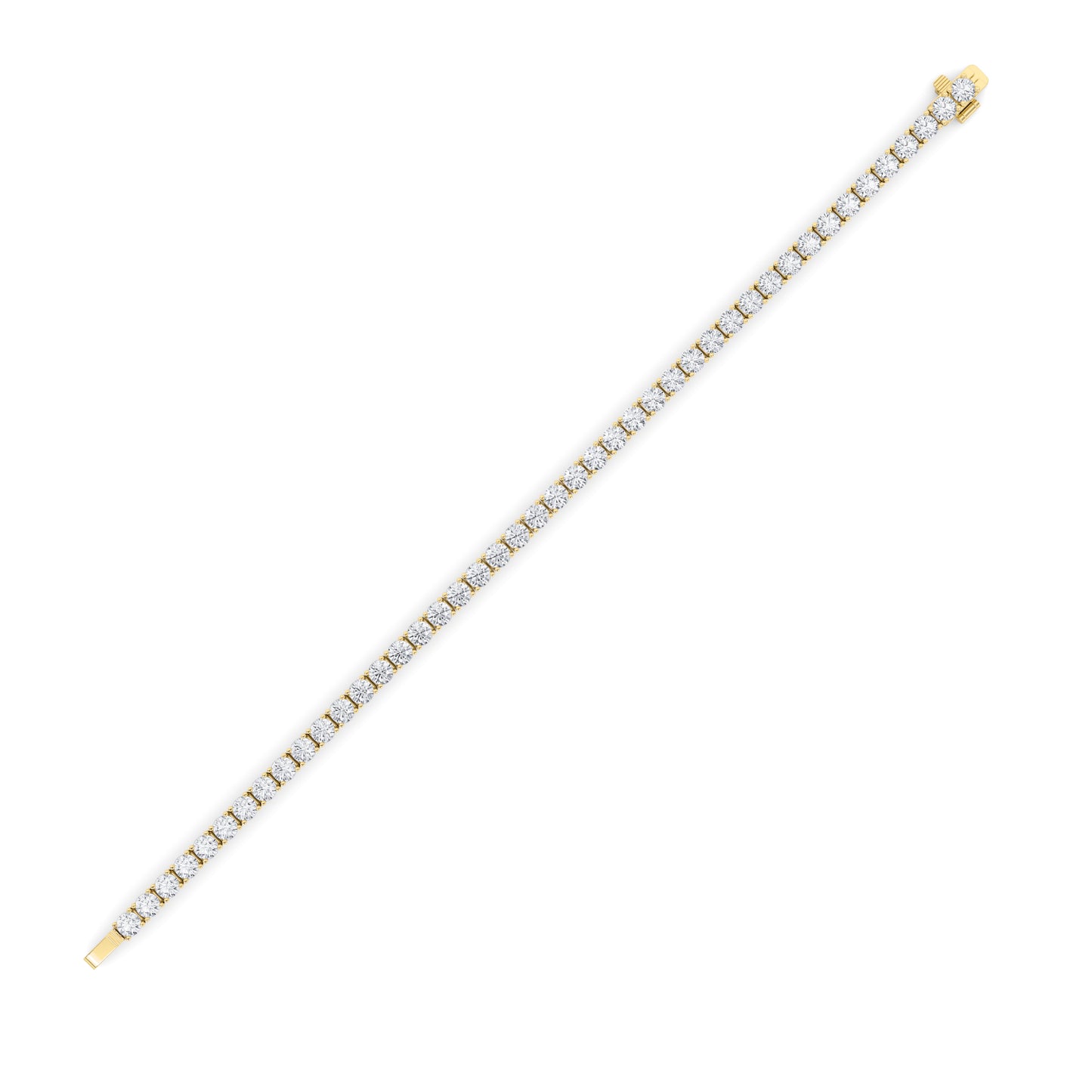 10Cttw Round Shaped Lab Grown Diamond (F/VS) Tennis Bracelet in 14K Gold