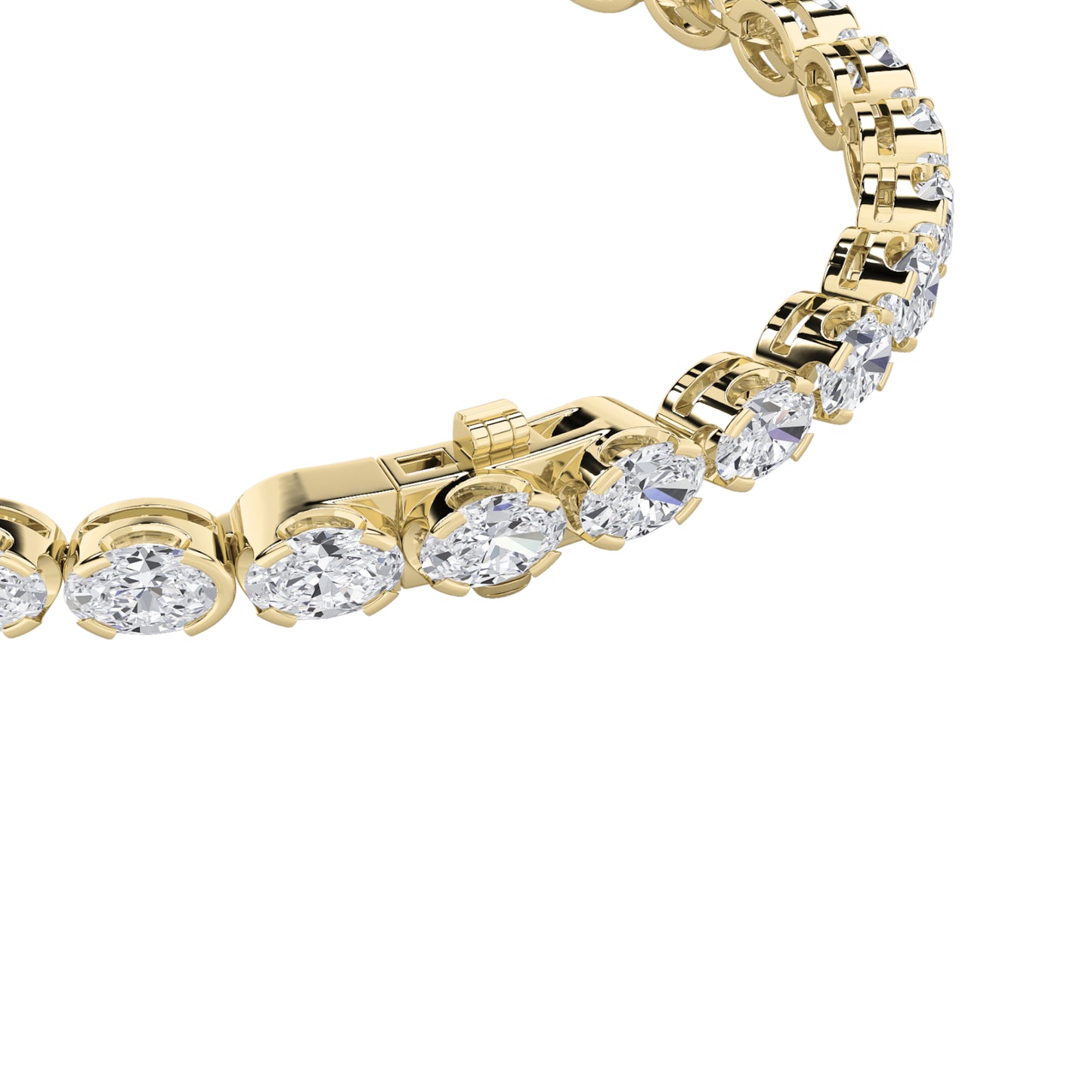10.5Cttw Oval Shaped Lab Grown Diamond (F/VS) Bracelet in 14K Gold
