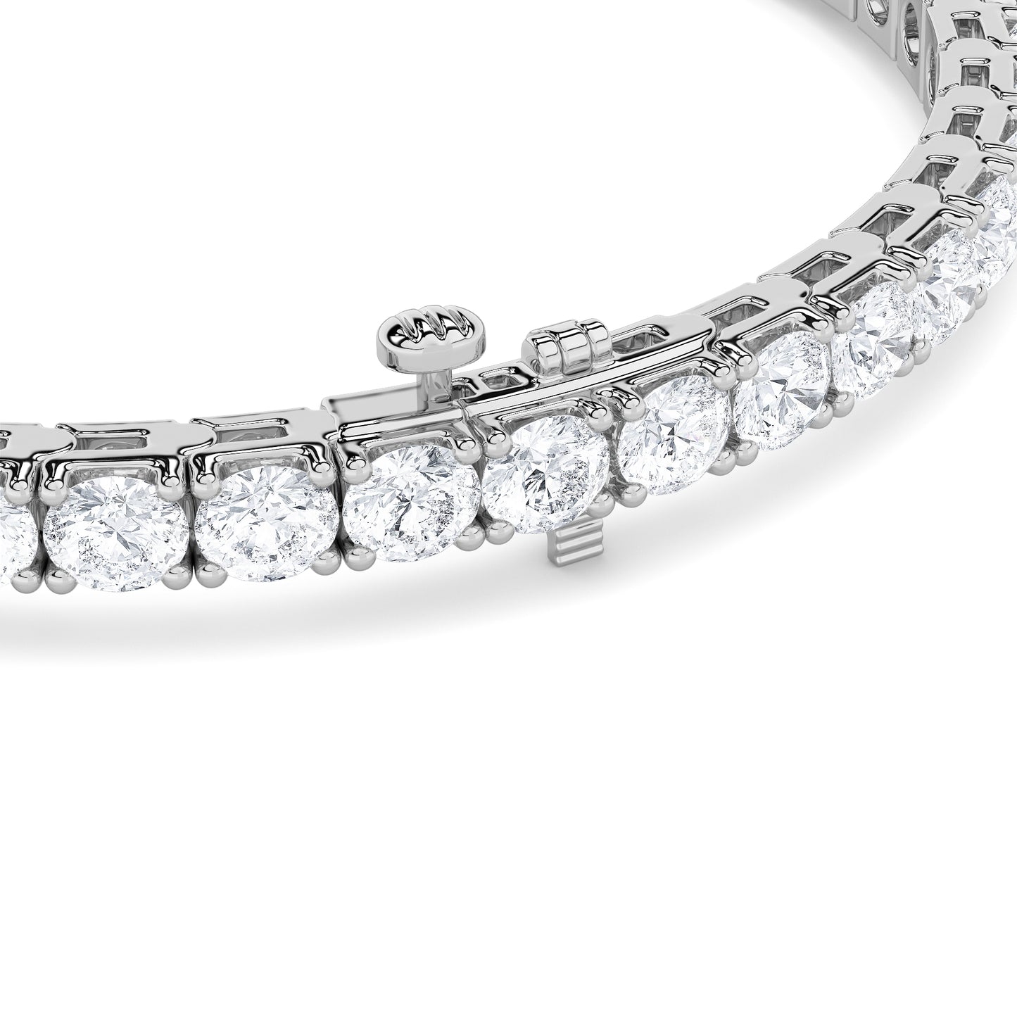 9Cttw Round Shaped Lab Grown Diamond (F/VS) Bracelet in 14K Gold