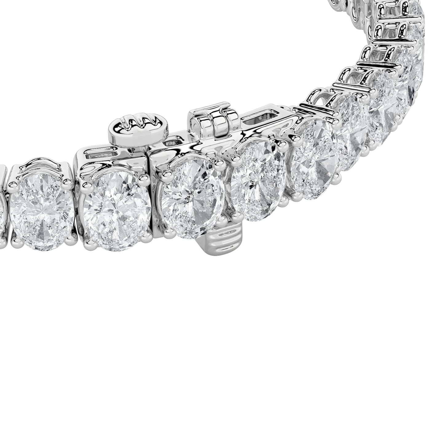 15Cttw Oval Shaped Lab Grown Diamond North South Bracelet in 14K Gold (F/VS)