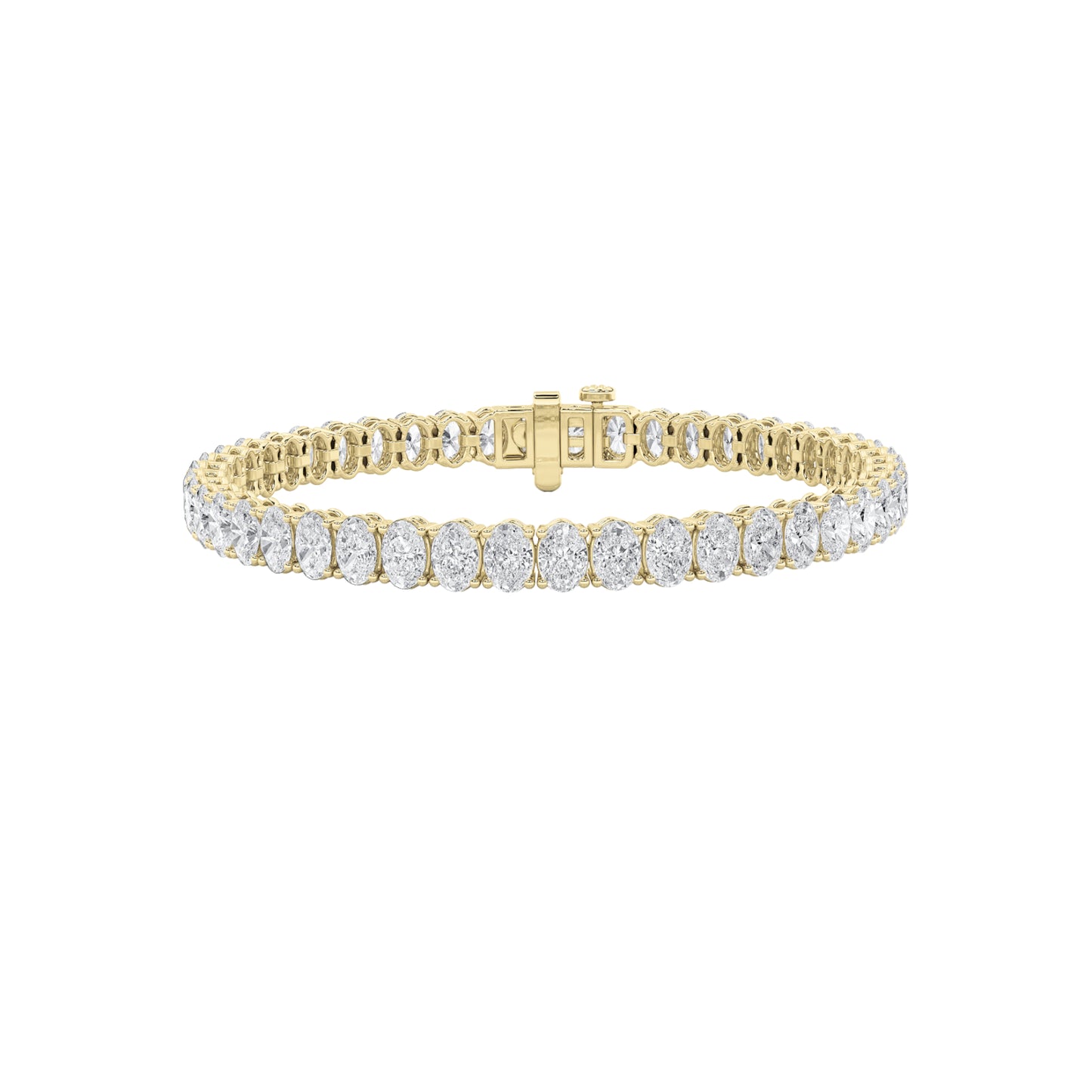 11.75Cttw Oval Shaped Lab Grown Diamond North South Bracelet in 14K Gold (F/VS)
