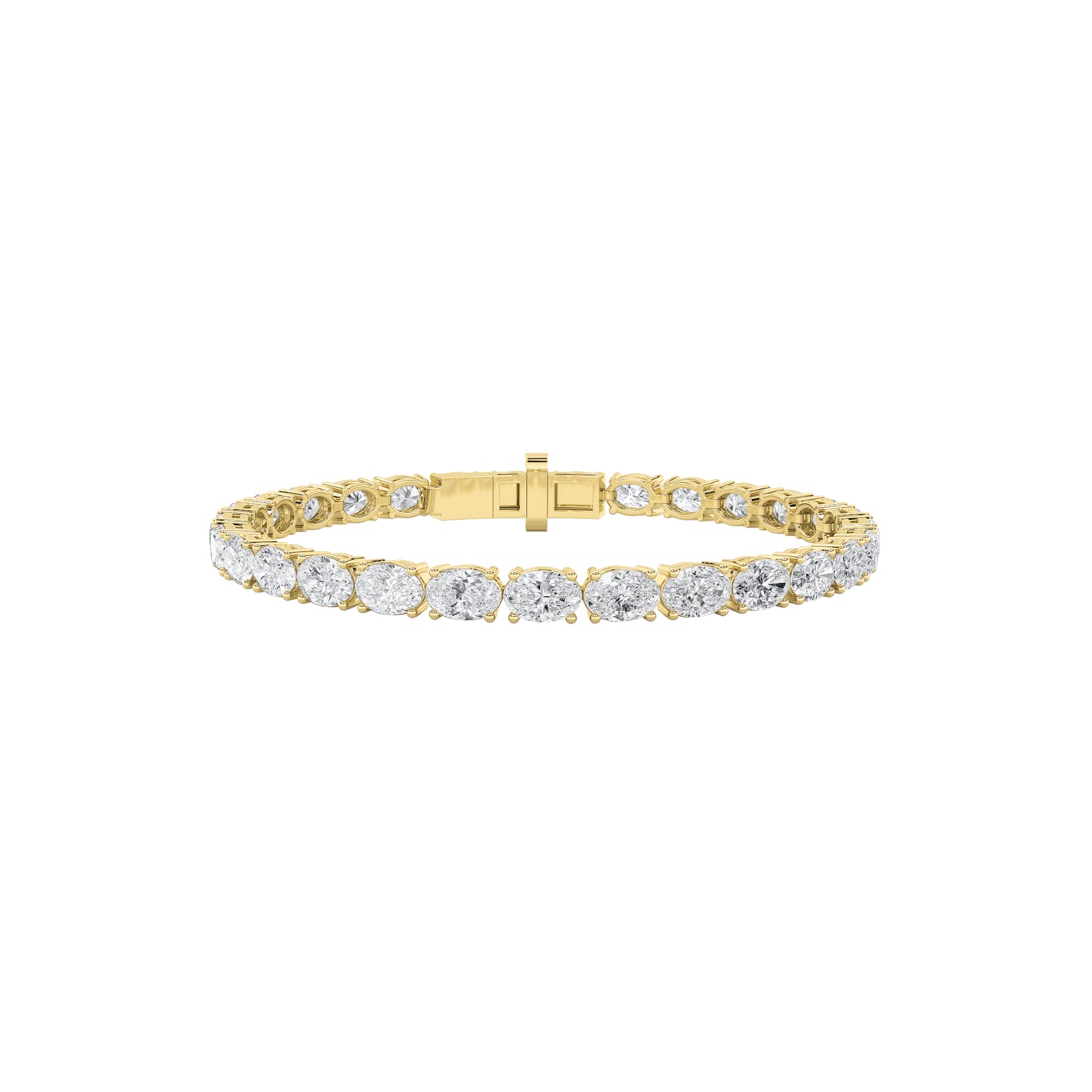 9.5Cttw Oval Shaped Lab Grown Diamond East & West Bracelet in 14K Gold (F/VS)