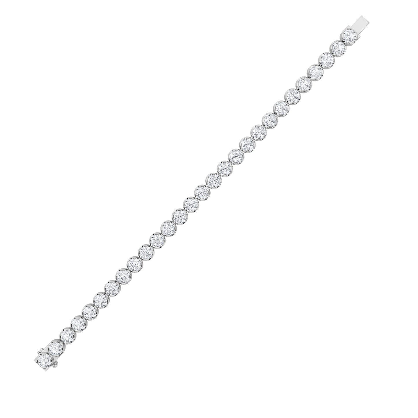 6Cttw Round Shaped Lab Grown Diamond (F/VS) Bracelet in 14K Gold