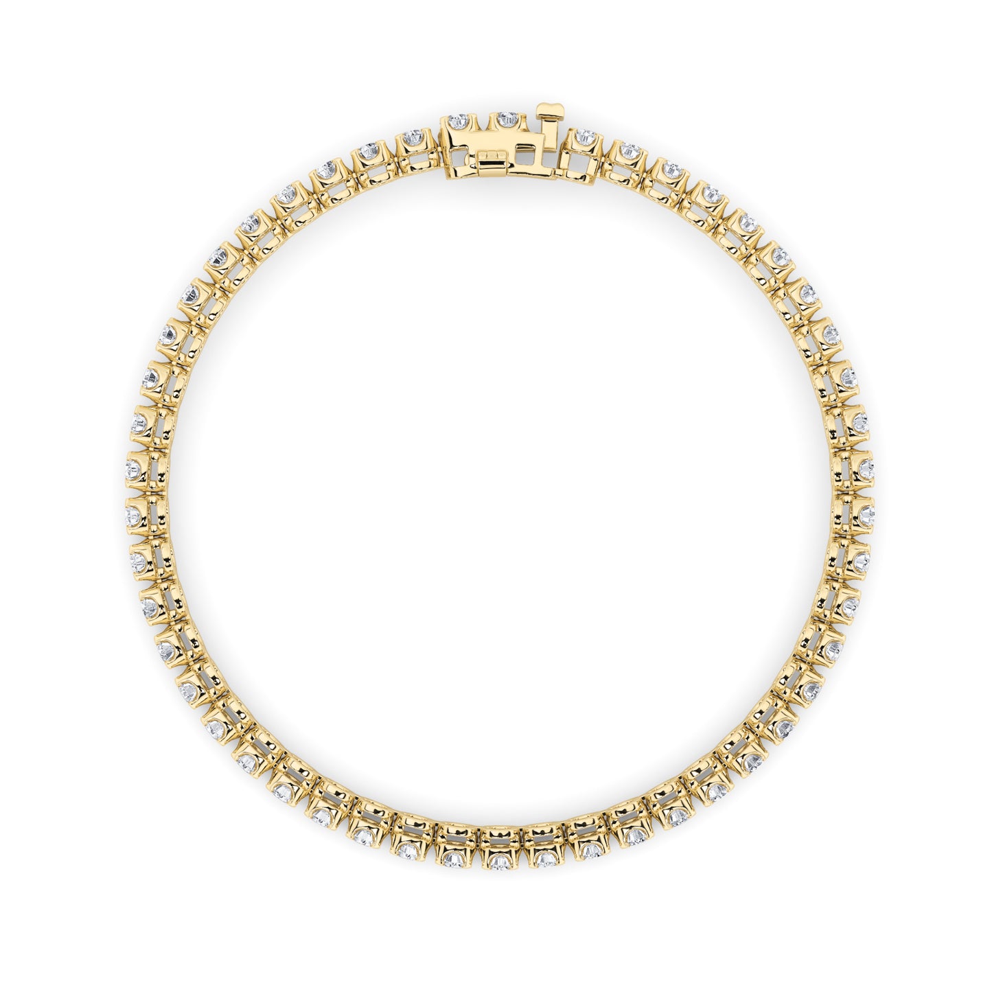 8Cttw Round Shaped Lab Grown Diamond (F/VS) Bracelet in 14K Gold