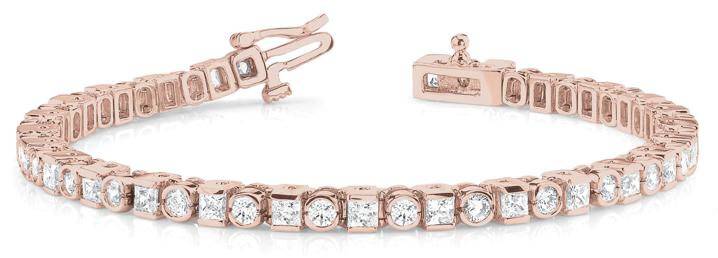 14K Rose Gold Diamond In-Line Bracelet