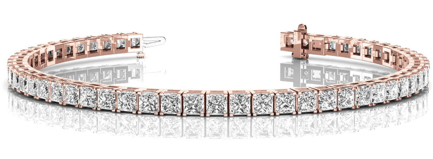 Rose Gold 9ct Diamond In-Line Fashion Bracelet