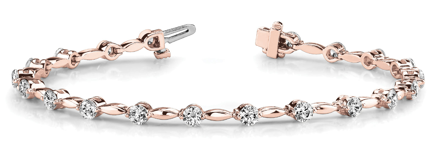 18K Rose Gold 4ct Diamond Fashion Bracelet