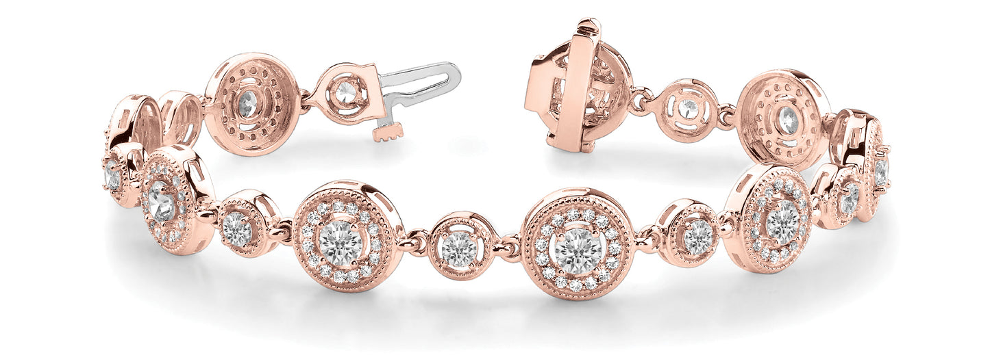 Rose Gold Vintage Diamond Tennis Bracelet