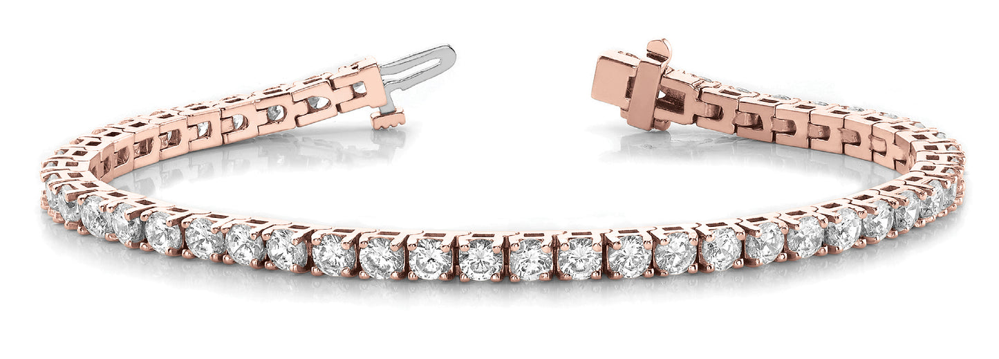 18K Rose Gold 7ct Diamond Tennis Bracelet