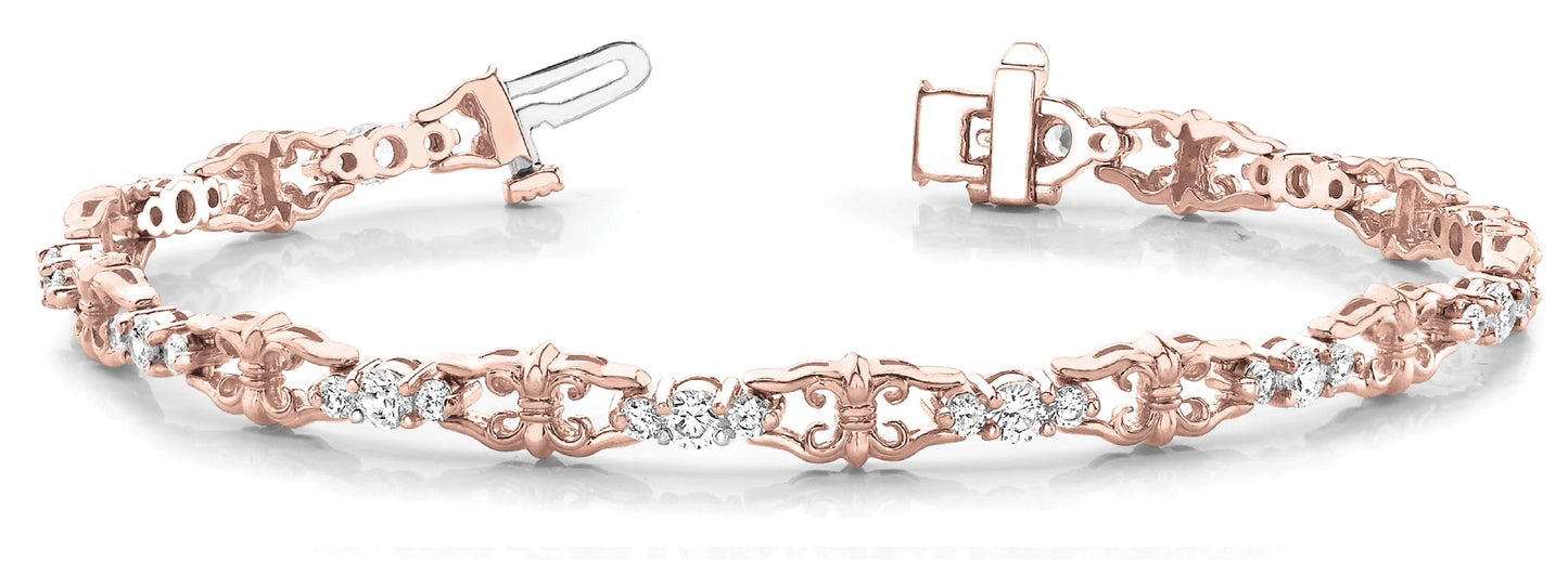 Rose Gold 2 CT Diamond Tennis Bracelet