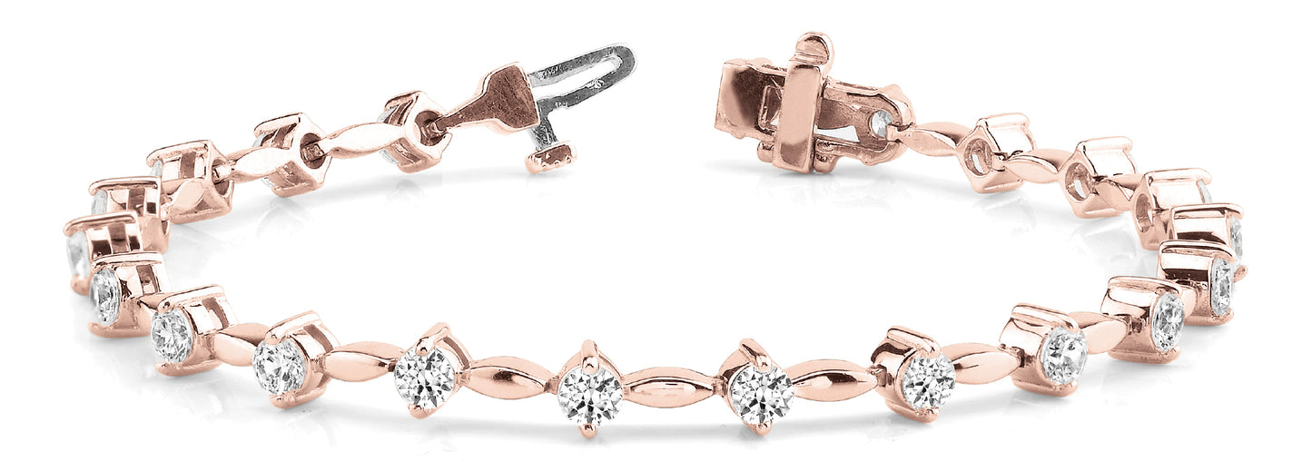 18K Rose Gold 2.16 CT Diamond Bracelet