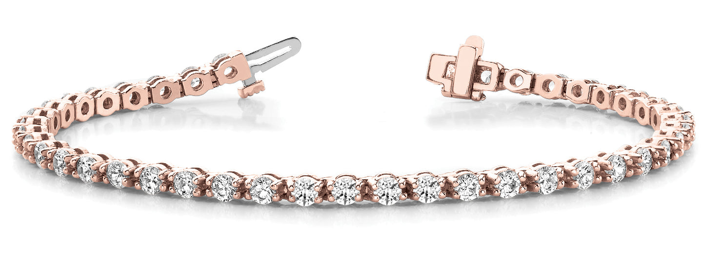 14K Rose Gold Round Diamond Fashion Bracelet