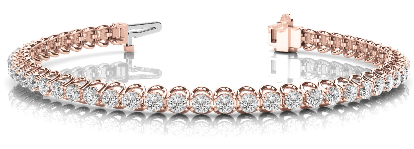 18K Rose Gold 2ctw Round Diamond Fashion Bracelet