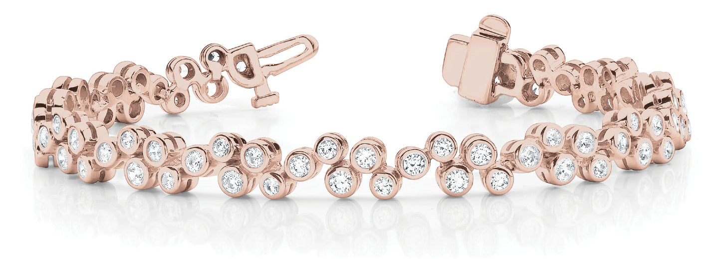 14K Rose Gold Round Diamond Fashion Bracelet