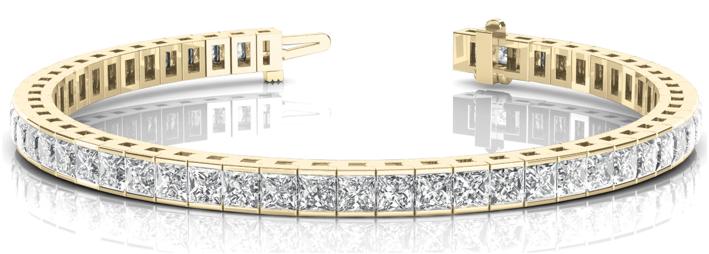 14K Yellow Gold Square Diamond Fashion Bracelet