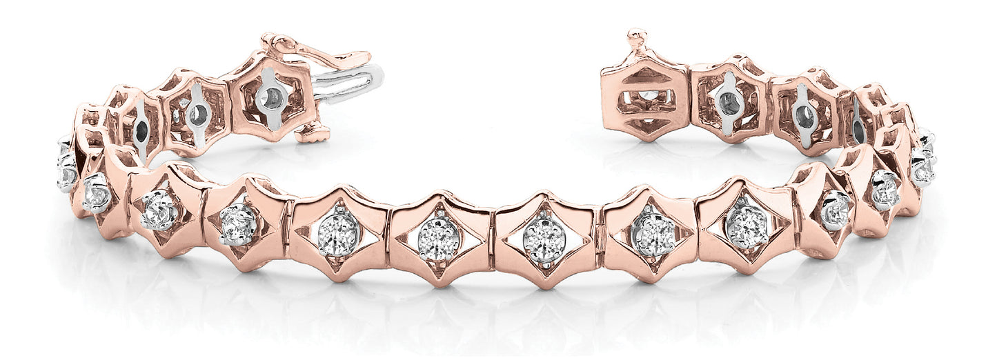 18K Rose Gold 1.9 CT Diamond Fashion Bracelet