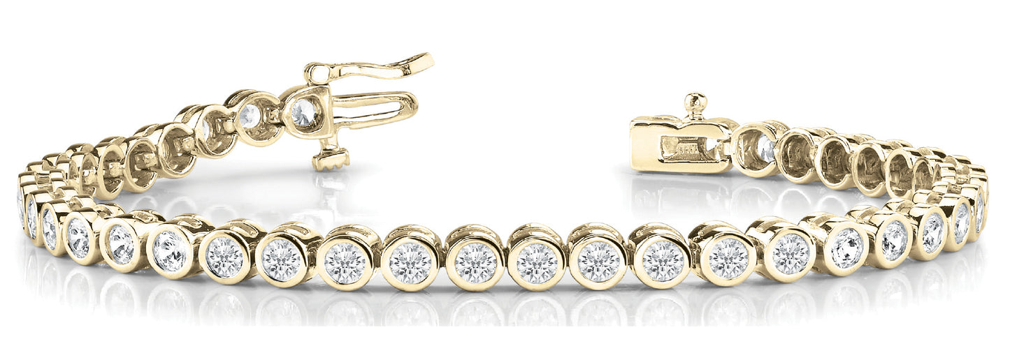 18K Yellow Gold Round Diamond Fashion Bracelet