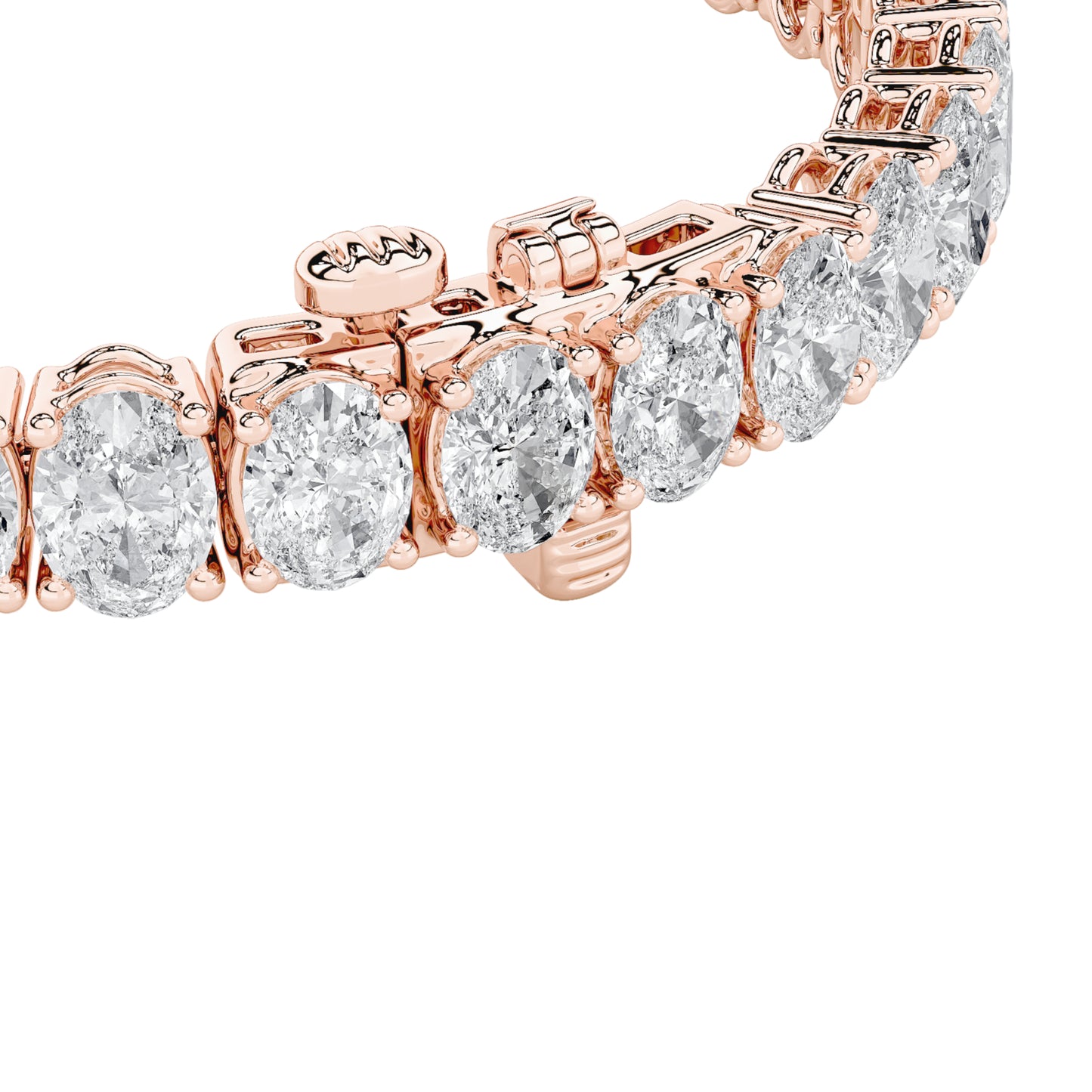 12.5Cttw Oval Shaped Lab Grown Diamond (F/VS) East West Line Bracelet in 14K Gold