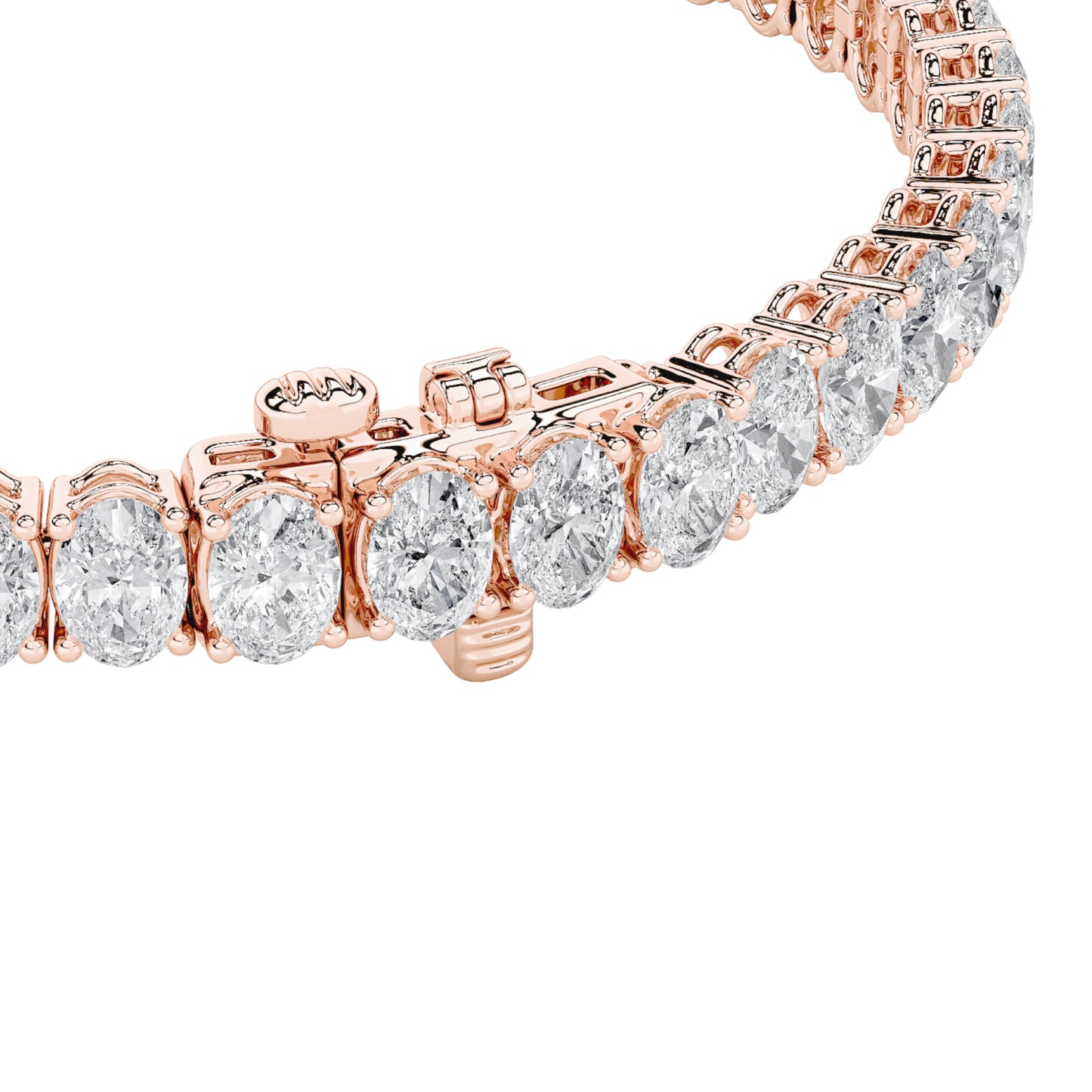 9Cttw Oval Shaped Lab Grown Diamond (F/VS) East West Line Bracelet in 14K Gold