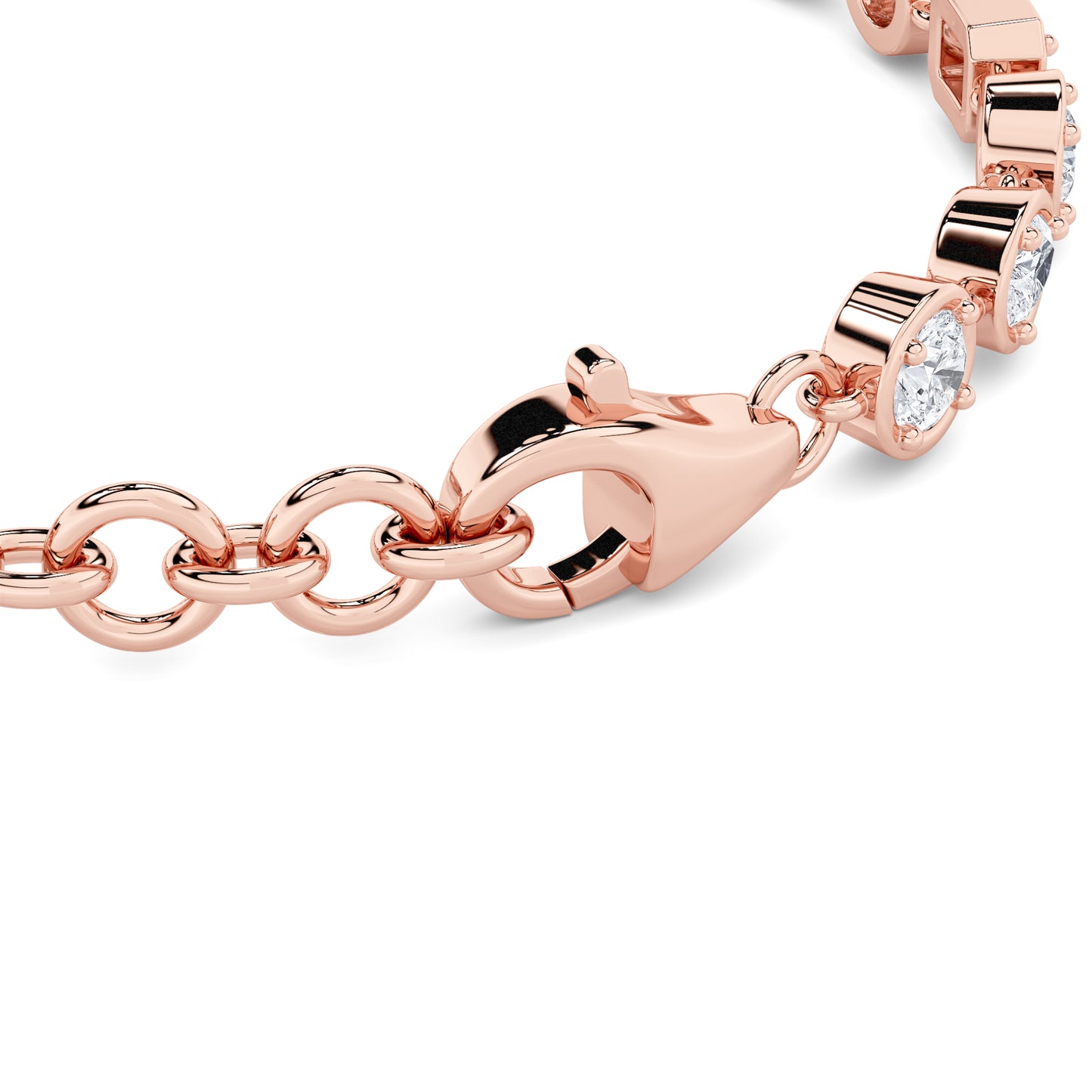 4Cttw Emerald Shaped Lab Grown Diamond (F/VS) Mix Shaped Bezel Set Bracelet in 14K Gold