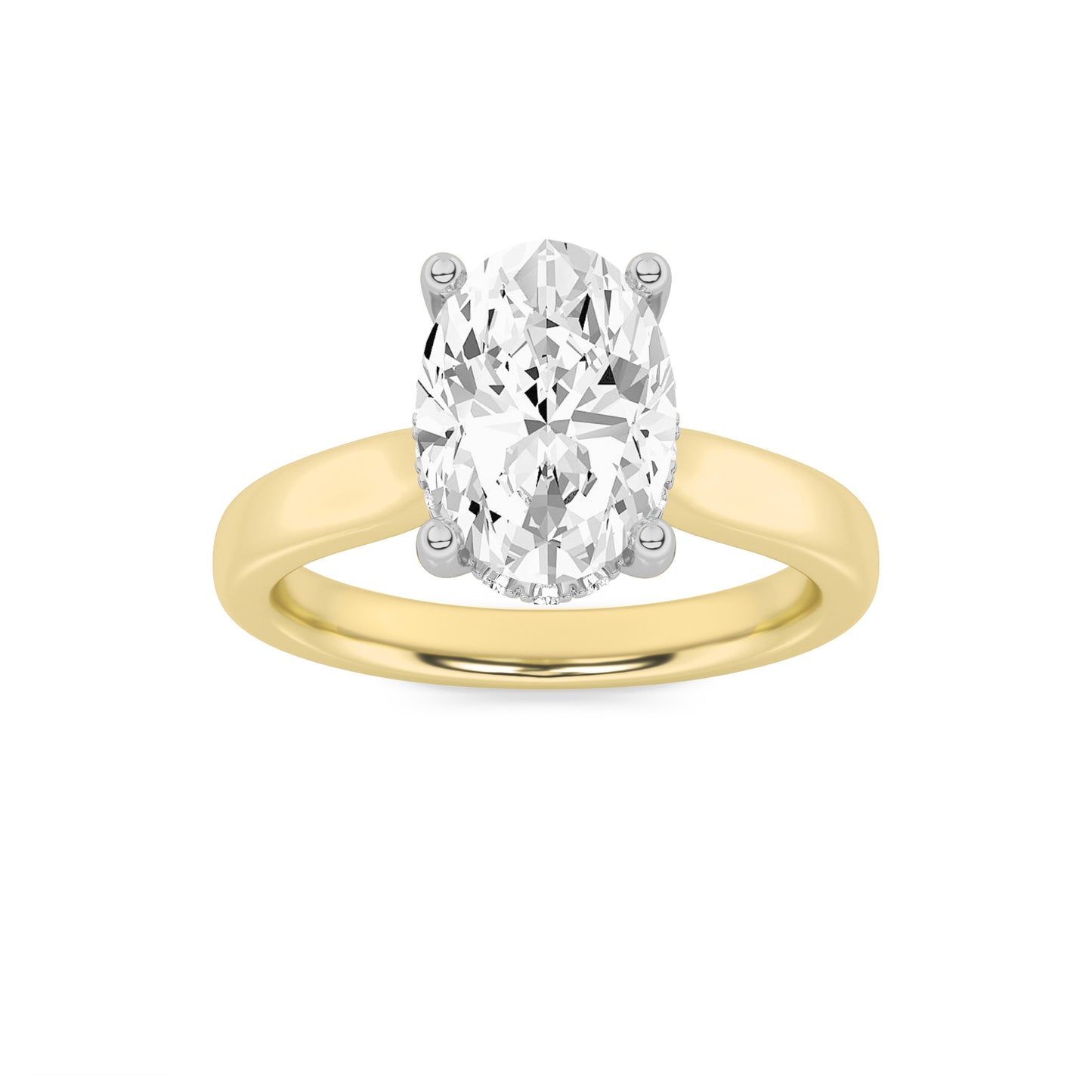 14KW 2ct Lab Diamond Oval Solitaire Engagement Ring