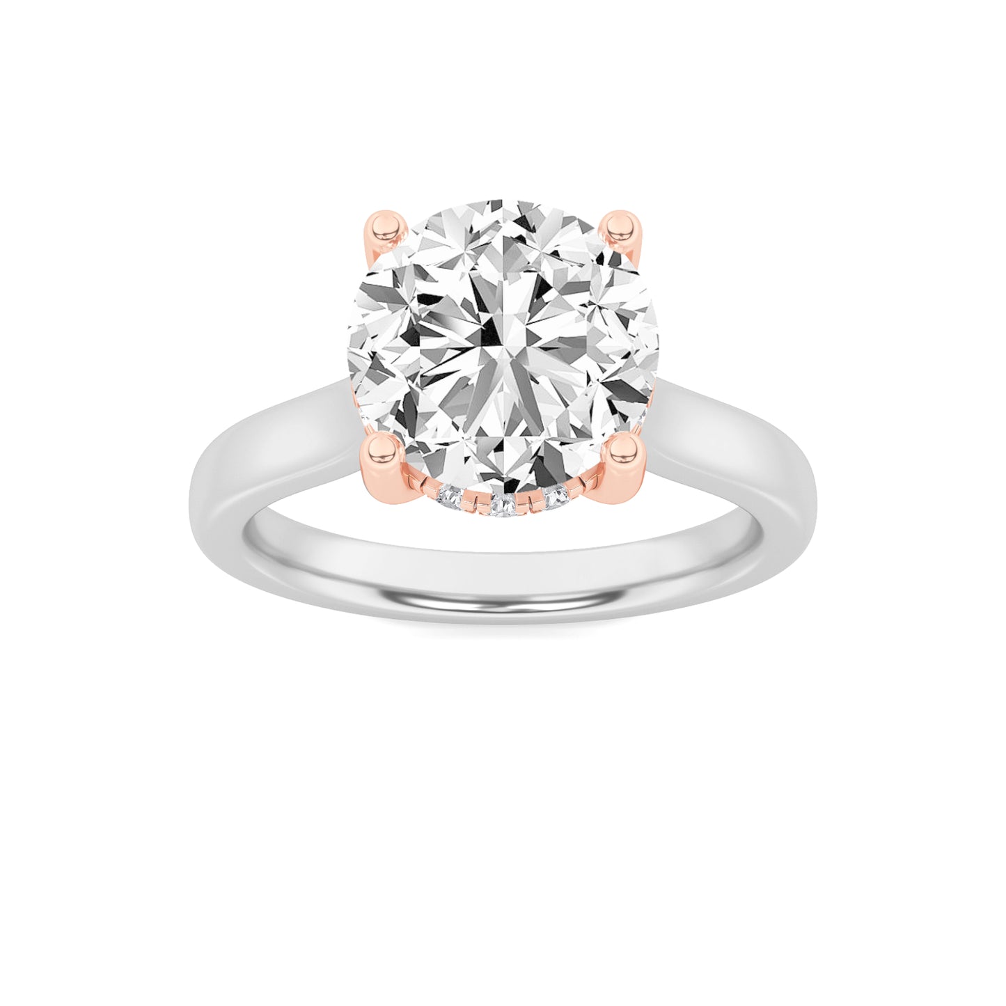 14KRW 3ct Lab Diamond Solitaire Engagement Ring
