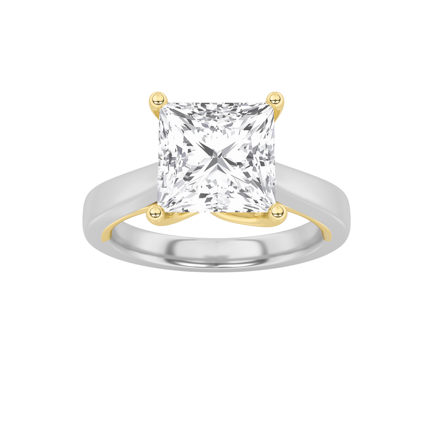 14K Gold 3ct F+VS+ Lab Diamond Solitaire Ring