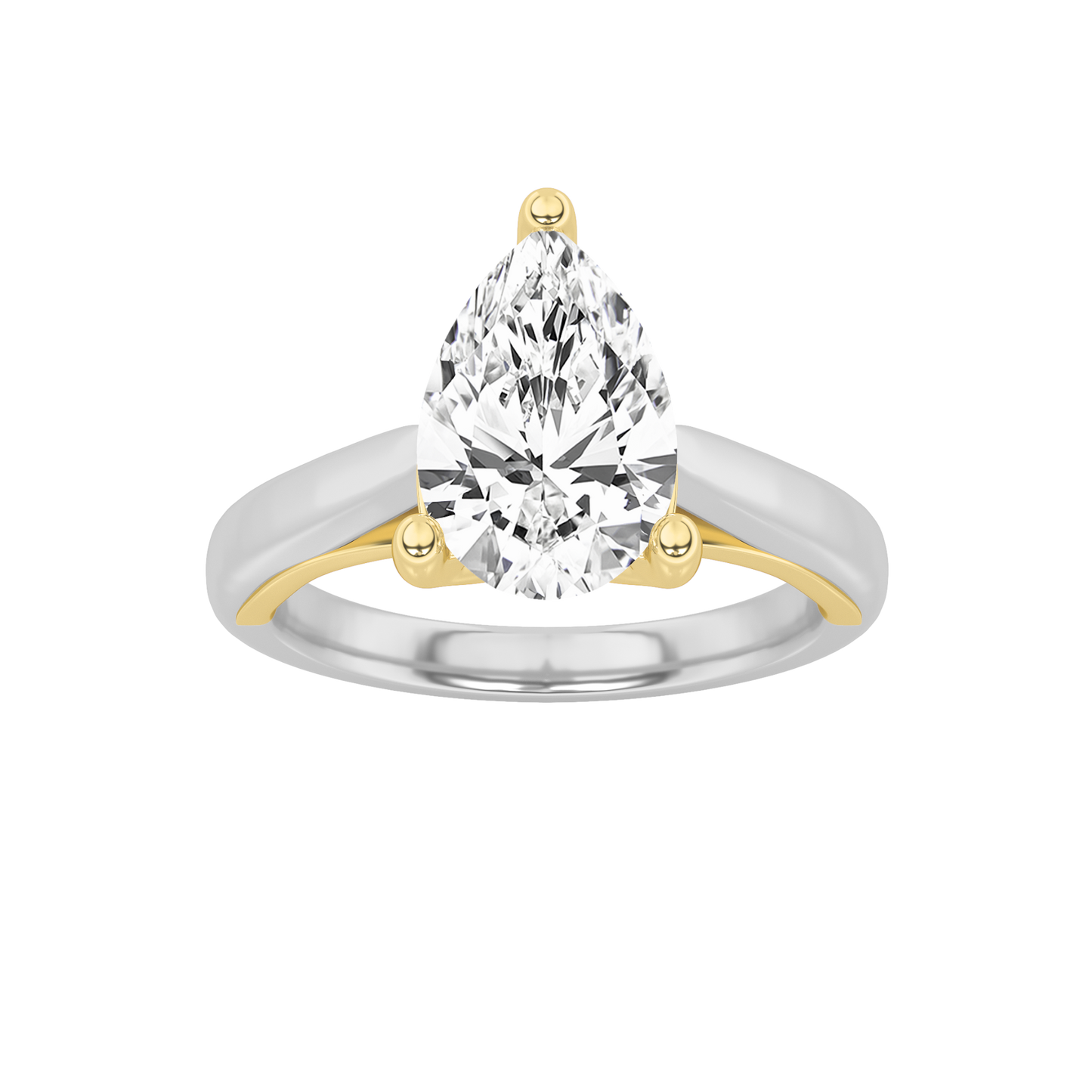 14K WY 1ct Lab Diamond Solitaire Engagement Ring