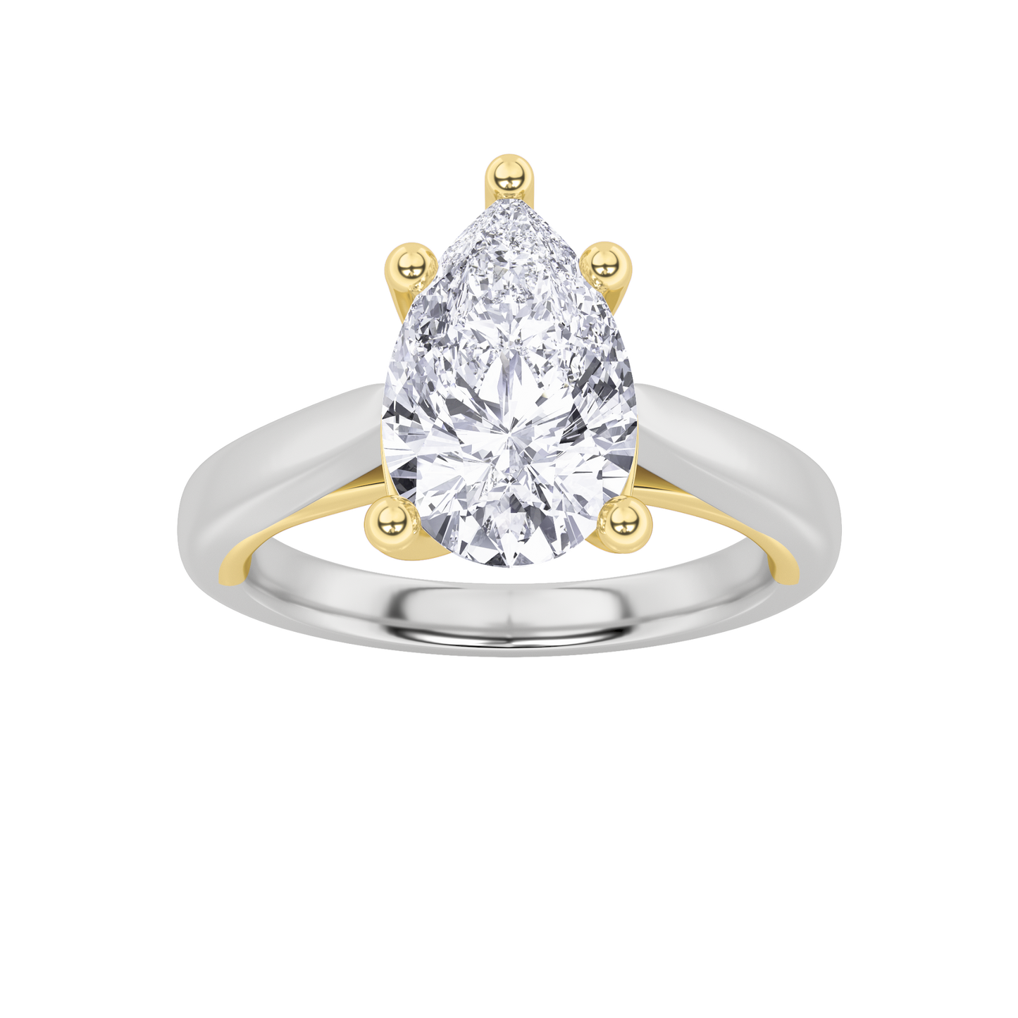 14K WY 2CT Lab Diamond Solitaire Engagement Ring