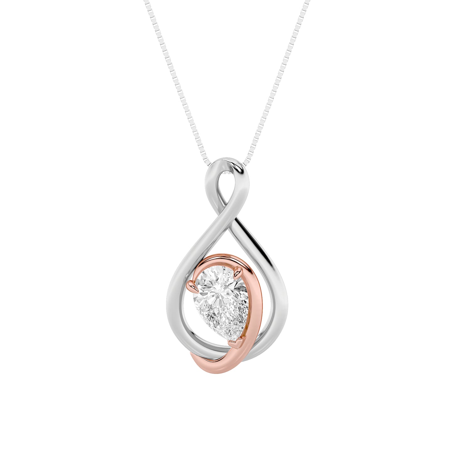 14K White Gold Lab Diamond Pendant 1.5ctw F+VVS+