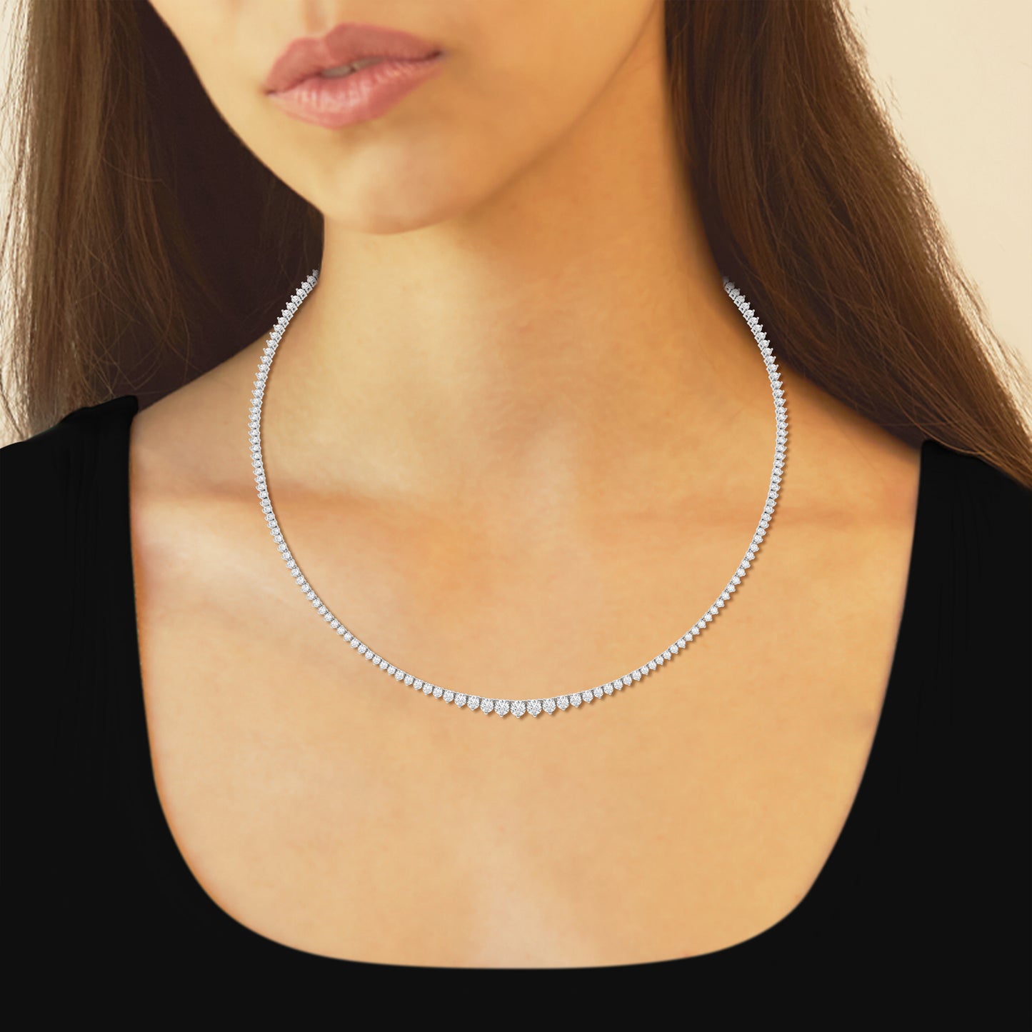 14K White Gold Lab Diamond Rivera Pendant Necklace