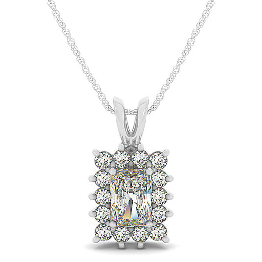 Multi-Diamond Emerald Cut Pendant