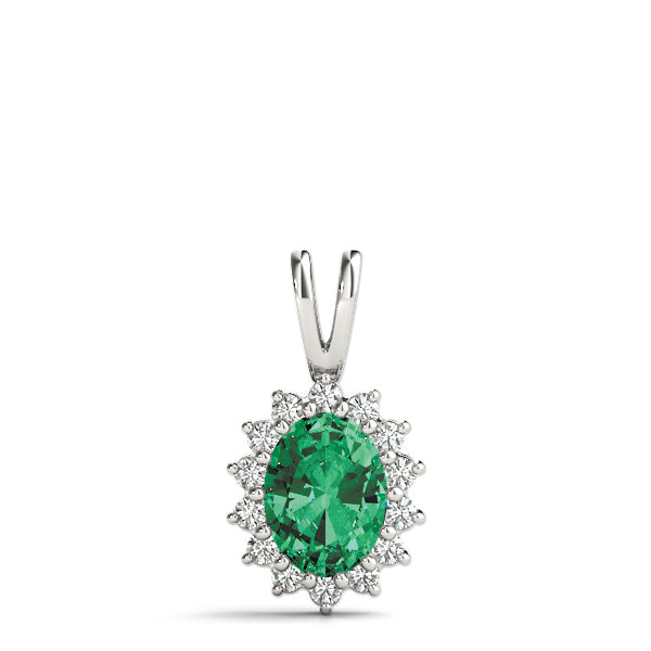 Diamond Oval Halo Pendant