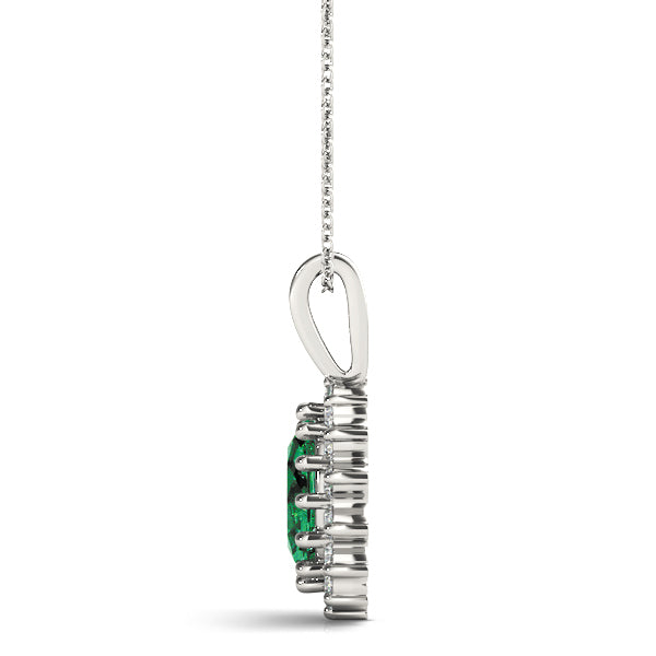 Diamond Oval Halo Pendant