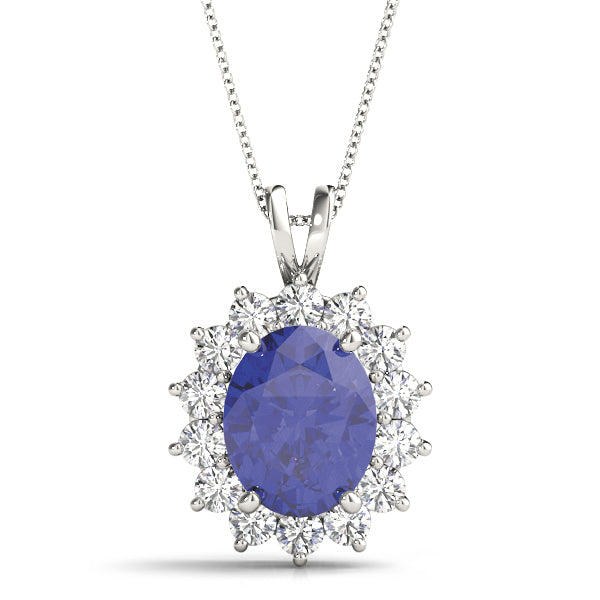 Diamond Multi-Stone Oval Pendant