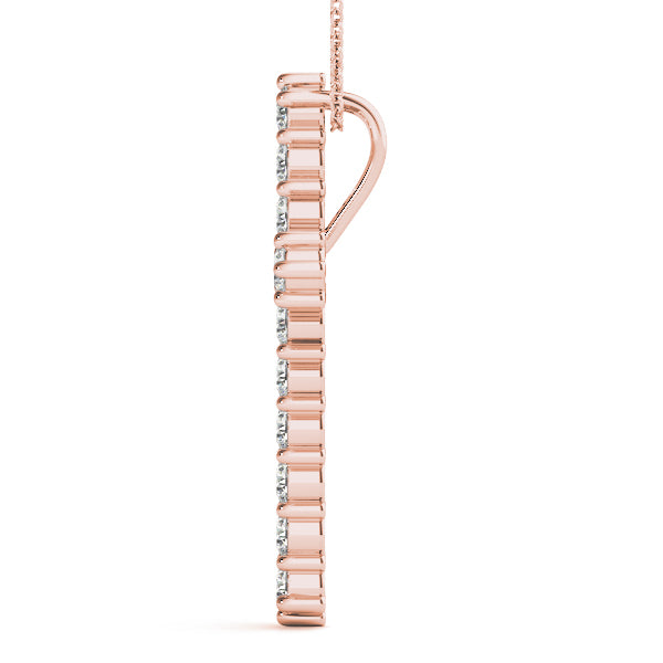 Rose Gold 3/4 CT Diamond Cross Pendant