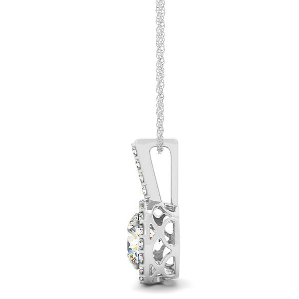 Diamond Halo Round Pendant