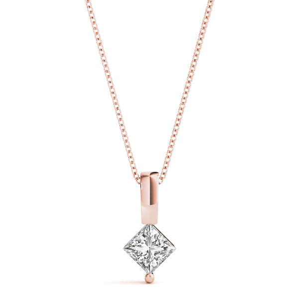 14K Rose Gold 0.75 ct Diamond Solitaire Pendant