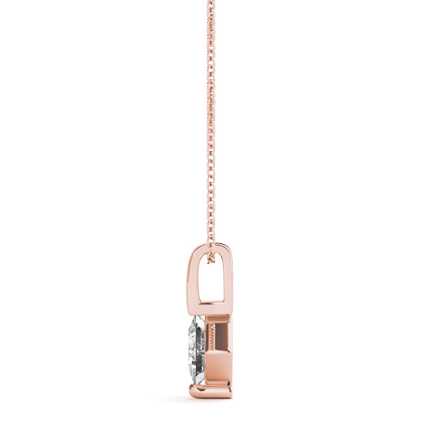 14K Rose Gold 0.75 ct Diamond Solitaire Pendant