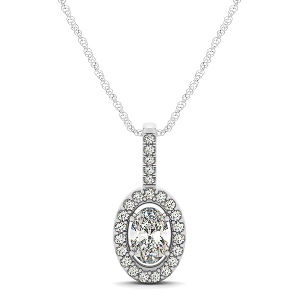 Diamond Oval Halo Pendant