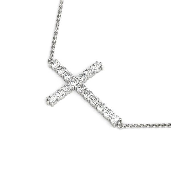 16-Diamond Religious Cross Pendant