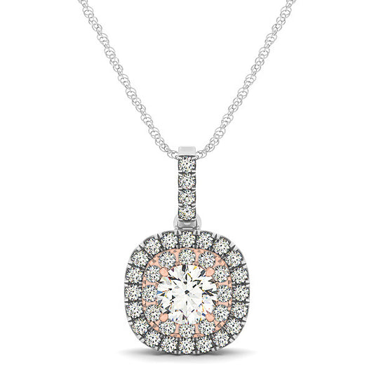 Round Diamond Halo Pendant