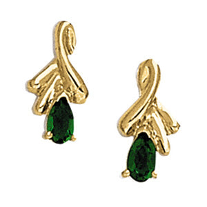14K Gold Diamond Pear Single Earring