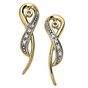 14K Gold Round Diamond Earring Jacket