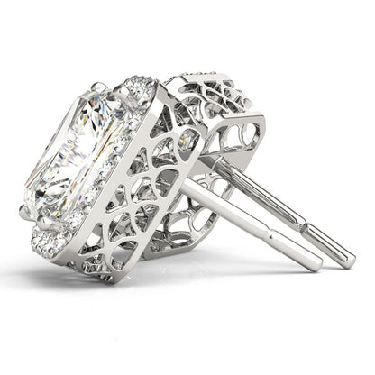 Diamond Halo Earrings in Premium Metals