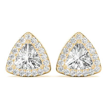 14K Yellow Gold Diamond Halo Earrings