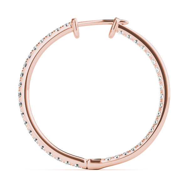14K Rose Gold Round Diamond Fashion Earrings